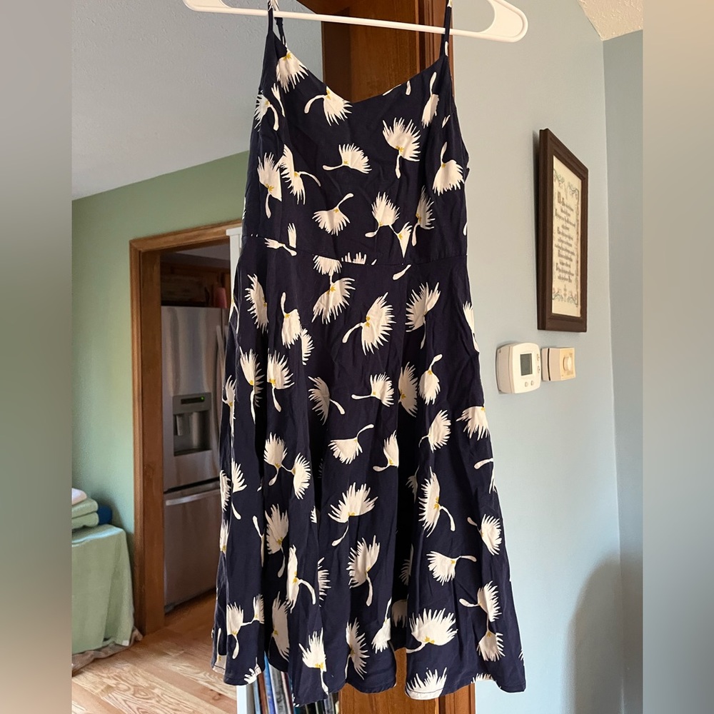 Navy blue spaghetti strap short dress